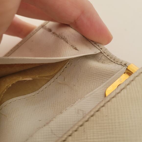 Authentic Prada Multicles Key Holder Hooks Case White Small Wallet Leather Logo - Picture 6 of 11